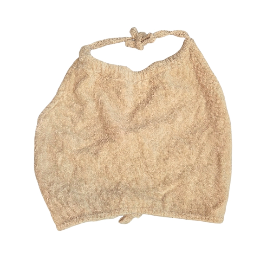 NWT Terry.Towelling Australia Tan Towel Halter Top Size L